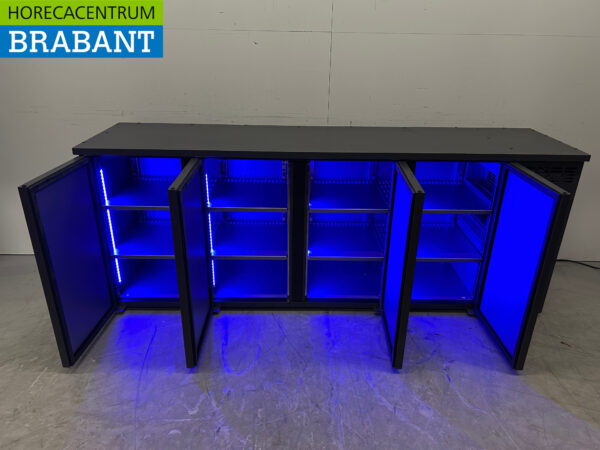 Serrco SCL-2222MU Backbar Bar Cooler 4 portes portes pliantes 220 cm LED 230V Horeca – Image 4