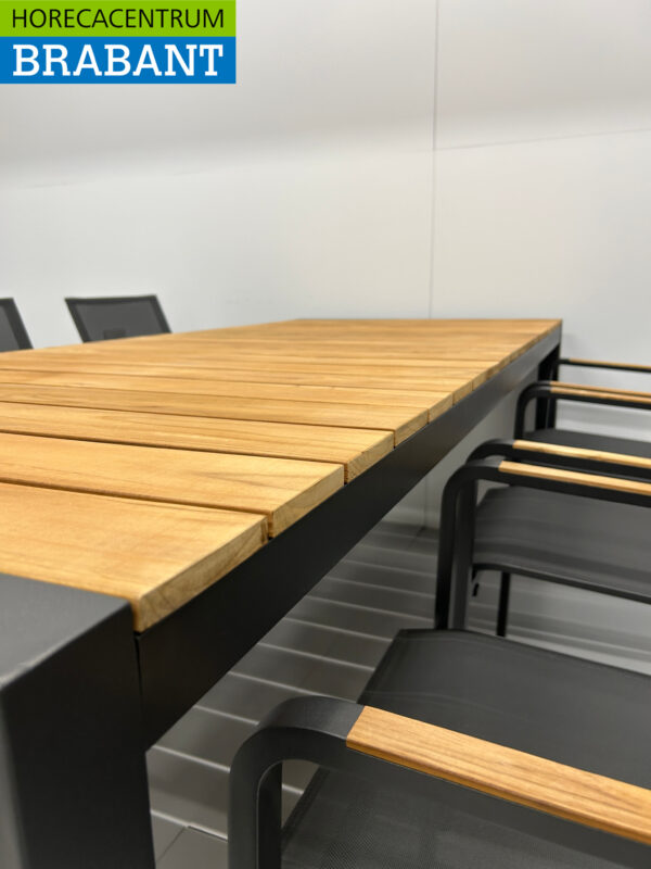 Best Freizeitmöbel Ensemble de terrasse table à manger avec 6 chaises Anthracite Teck Horeca – Image 5