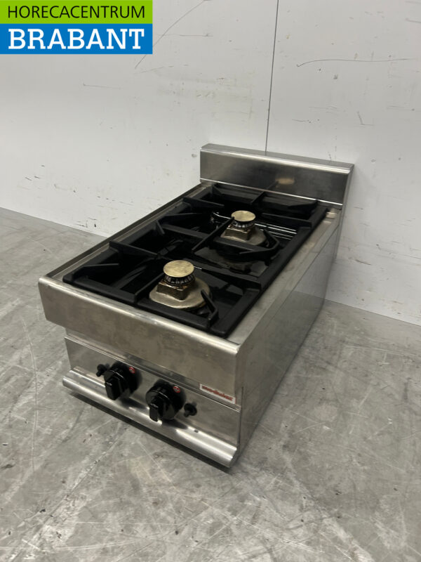 Acier inoxydable Modular 2 burner Top Stove gas cooker 40 cm Horeca – Image 2