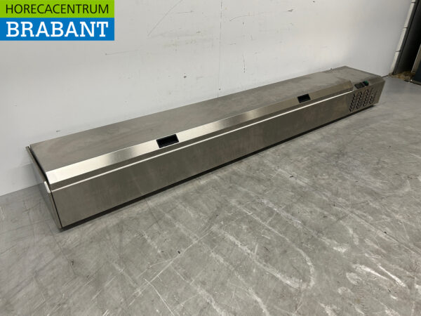 Mercatus en acier inoxydable Vitrine de comptoir Réfrigérateur de comptoir saladière 10 x 1/4 GN 219 cm Horeca – Image 3