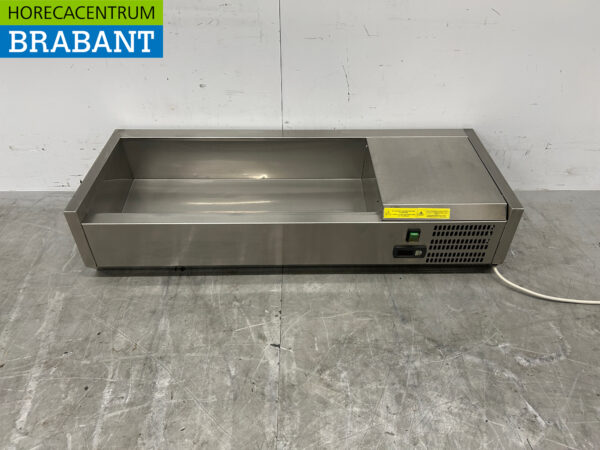 Acier inoxydable Afinox Vitrine de comptoir Vitrine de comptoir saladière 4 x 1/3 GN 105,5 cm Horeca