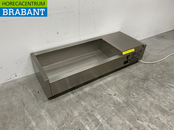 Acier inoxydable Afinox Vitrine de comptoir Vitrine de comptoir saladière 4 x 1/3 GN 105,5 cm Horeca – Image 3