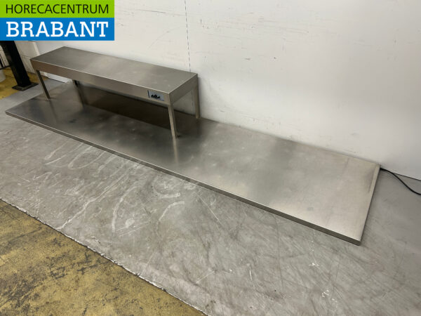 Plan de travail en acier inoxydable avec pont thermique 320 x 75 cm 230V Horeca – Image 2