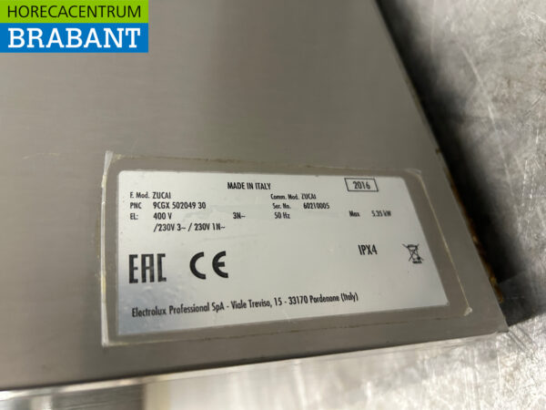 Lave-vaisselle Zanussi Zucai en acier inoxydable Chargement frontal 400V Horeca – Image 6