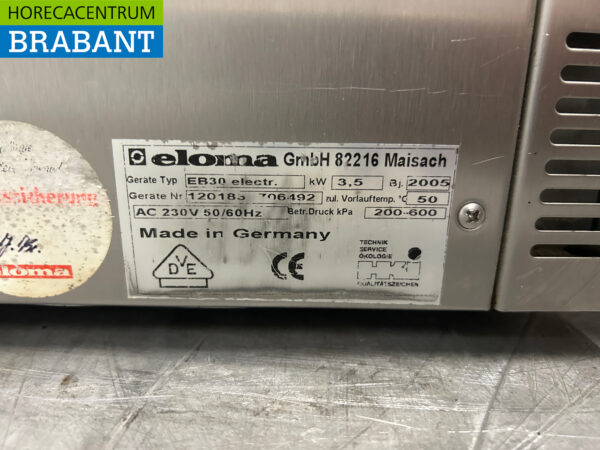Four à convection en acier inoxydable Steamer Eloma EB30 avec hotte 230V Horeca – Image 5