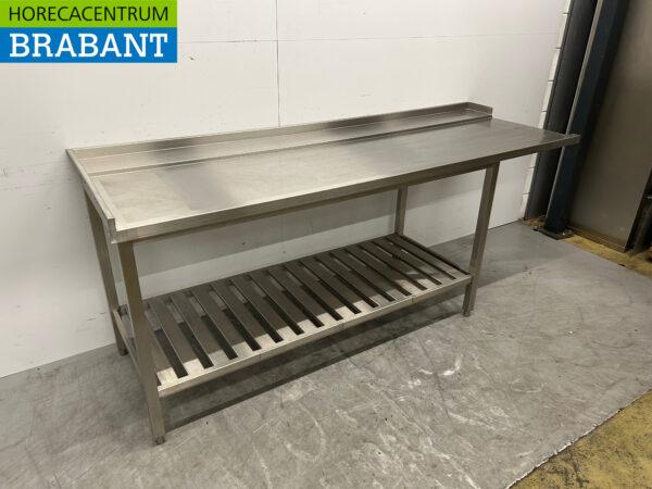 Table d'égouttage en acier inoxydable pour lave-vaisselle à passe-plat 217 cm Horeca – Image 2