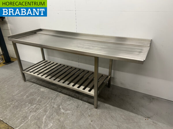 Table d'égouttage en acier inoxydable pour lave-vaisselle à passe-plat 217 cm Horeca – Image 3