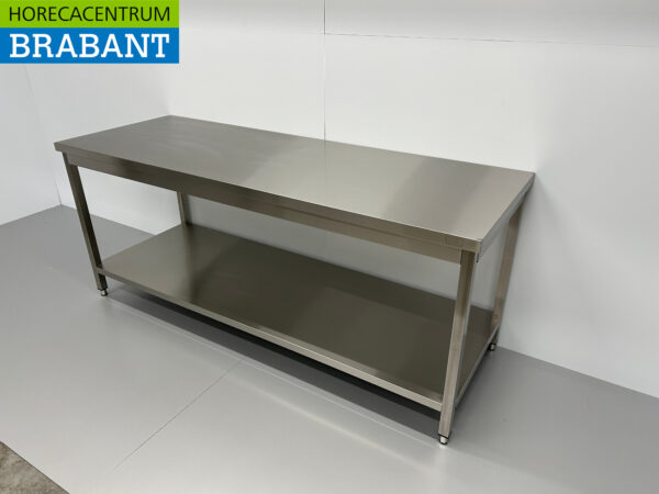 Table de travail HCB en acier inoxydable Basic-line 200 x 70 x 85 cm Restauration – Image 2