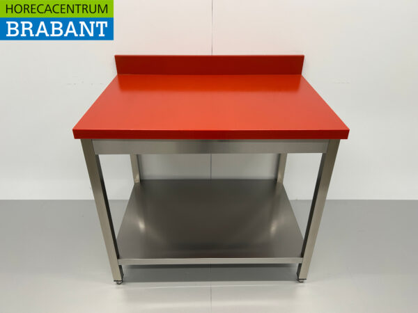 Acier inoxydable Polyéthylène PE Table de découpe Table de travail Premium-line 100 cm Restauration Boucherie