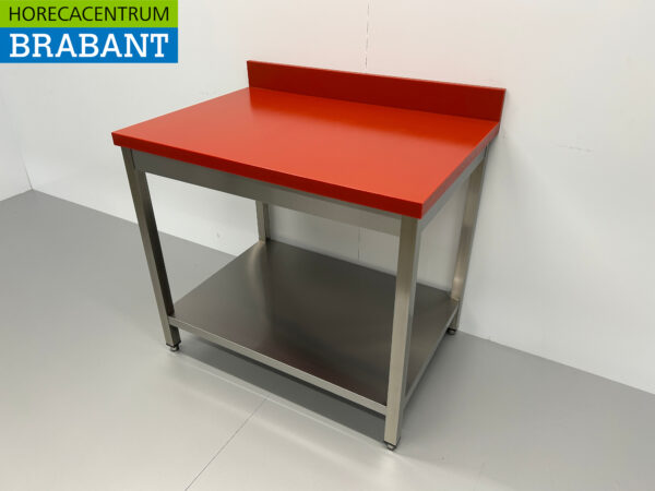 Acier inoxydable Polyéthylène PE Table de découpe Table de travail Premium-line 100 cm Restauration Boucherie – Image 2