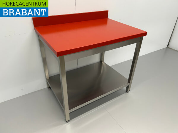 Acier inoxydable Polyéthylène PE Table de découpe Table de travail Premium-line 100 cm Restauration Boucherie – Image 3