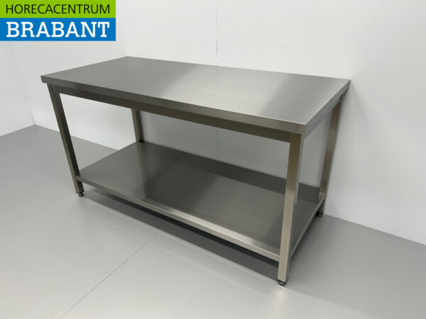 Table de travail en acier inoxydable Premium-line 160 x 70 x 85 cm Restauration – Image 2