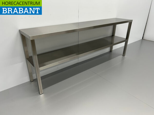 Pont d'étagère double en acier inoxydable 180 x 35 x 70 cm Restauration – Image 2