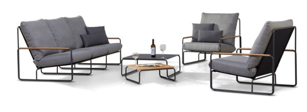 Best Freizeitmöbel Lounge set Terrace set Anthracite Teak Horeca – Image 3