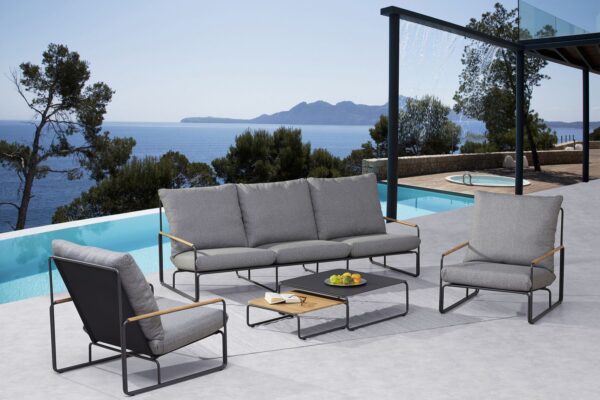 Best Freizeitmöbel Lounge set Terrace set Anthracite Teak Horeca