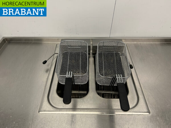 Friteuse double en acier inoxydable 2 x 12 litres 400V 185 cm Restauration – Image 4