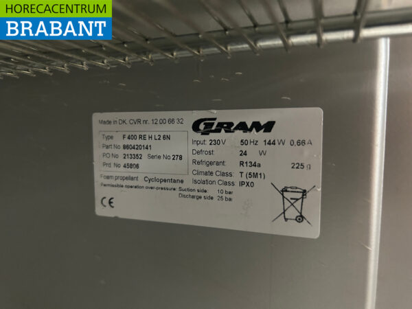 Congélateur Gram en acier inoxydable congélateur 332 litres 230V Horeca – Image 5