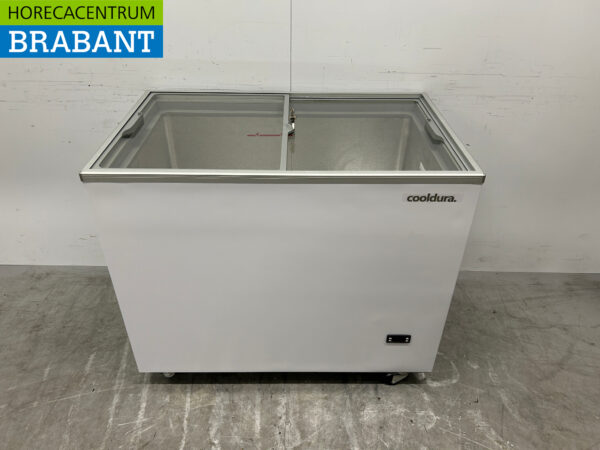 Coffre réfrigéré mobile avec couvercle coulissant en verre 314 litres 230V Horeca