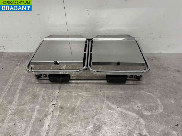 Gril à panini en acier inoxydable Milan Toast Vitroceramic Double Contact Grill 2 x 230V Horeca