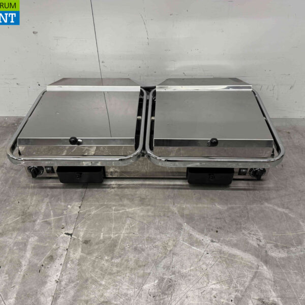 Gril à panini en acier inoxydable Milan Toast Vitroceramic Double Contact Grill 2 x 230V Horeca