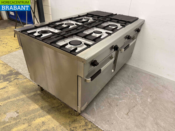 Plaque de cuisson à gaz Zanussi 8 feux en acier inoxydable 160 x 100 cm Horeca – Image 2