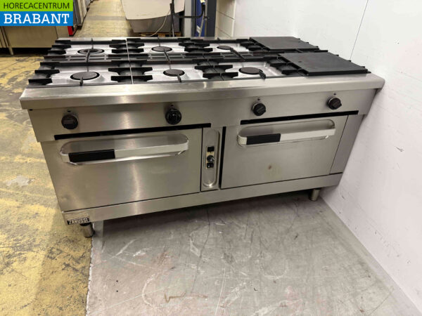 Plaque de cuisson à gaz Zanussi 8 feux en acier inoxydable 160 x 100 cm Horeca – Image 3
