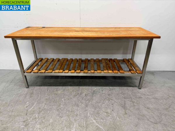 Table de travail en acier inoxydable 200 x 70 x 87,5 cm Restauration