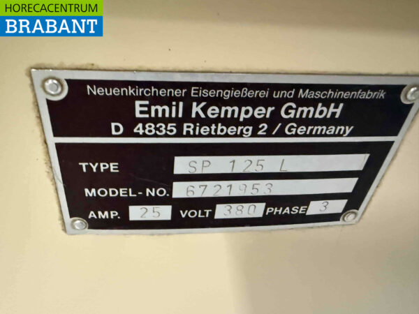 Kemper SPL125 SPL 125 Pétrin à spirale 200 kg de pâte 400V Horeca – Image 7
