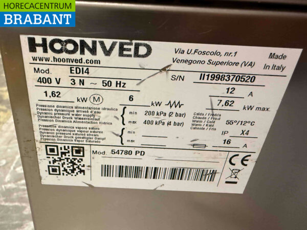 Acier inoxydable Hoonved EDI4 Lave-outils Lave-vaisselle Lave-paniers 400V Horeca – Image 7