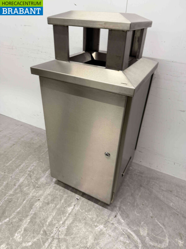 Acier inoxydable Josto Outdoor Waste Bin Holder Poubelle 57 cm Restauration – Image 3