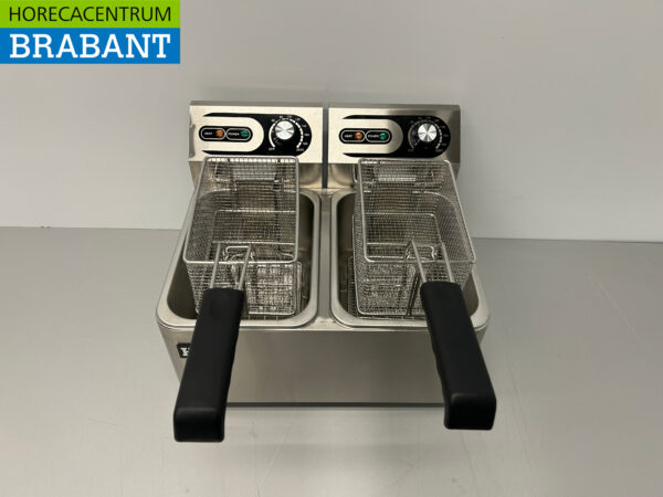 HCB Friteuse double en acier inoxydable 2 x 4 litres 230V Horeca – Image 4