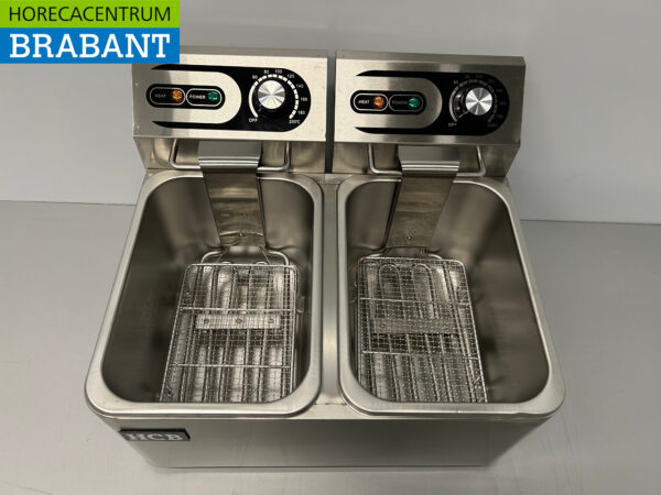 HCB Friteuse double en acier inoxydable 2 x 4 litres 230V Horeca – Image 5