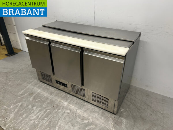 Acier inoxydable Saro Réfrigéré Comptoir Saladette 3 portes 136,5 cm 230V Horeca – Image 2