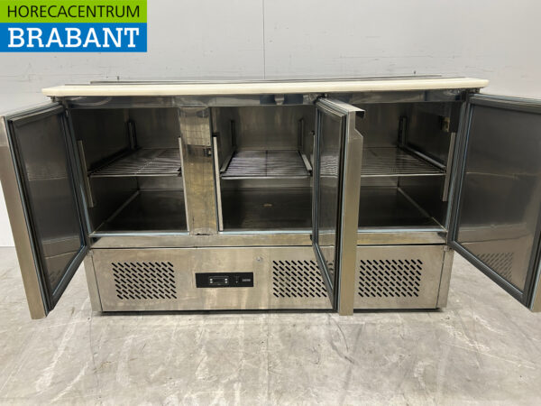 Acier inoxydable Saro Réfrigéré Comptoir Saladette 3 portes 136,5 cm 230V Horeca – Image 5