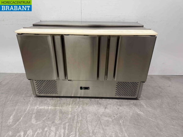 Acier inoxydable Comptoir réfrigéré Saladette 3 portes 136 cm 230V Horeca