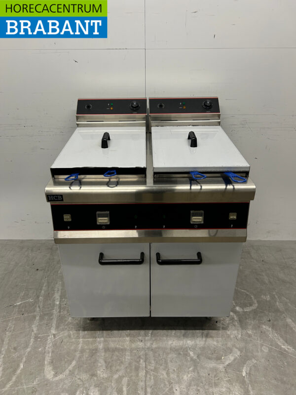 Friteuse double en acier inoxydable Friteuse 2 x 30 litres 2 x 10 kW 400V Horeca