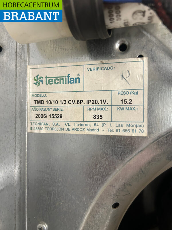 Moteur d'extraction Tecnifan Slaghouse 4200 m3 230V Horeca – Image 4