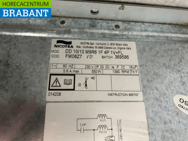 Nicotra Moteur d'aspiration Slaghouse 3250 m3 230V Horeca – Image 4