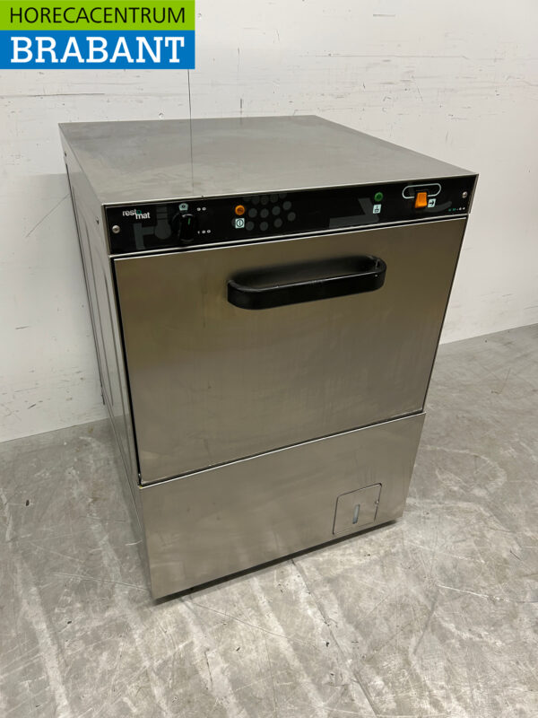 Lave-vaisselle Restomat en acier inoxydable Chargement frontal 400V Horeca – Image 3