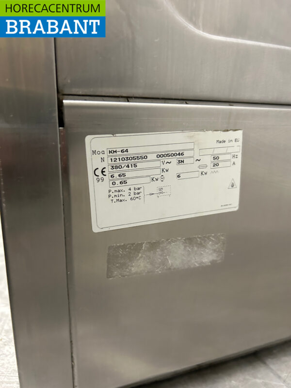 Lave-vaisselle Restomat en acier inoxydable Chargement frontal 400V Horeca – Image 6