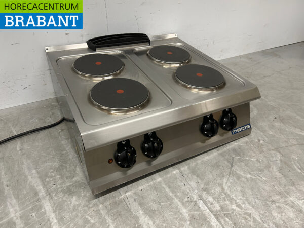 Plaque de cuisson électrique Metos 4 feux en acier inoxydable 80 cm 400V Horeca – Image 3