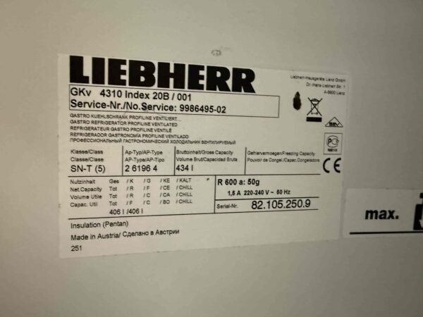 Liebherr GKv 4310 Réfrigérateur Réfrigérant 434 litres 230V Horeca – Image 5