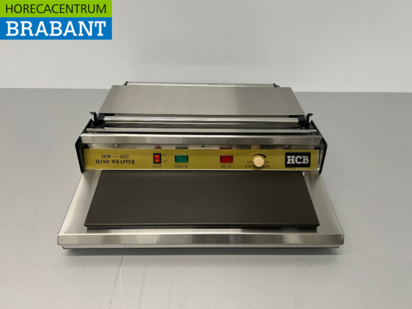 HCB Acier inoxydable Distributeur manuel chauffé de film d'emballage Machine à emballer manuelle 40 cm 230V Horeca