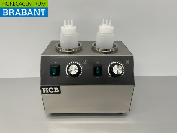 HCB Stainless Steel Sauce Warmer Bottle warmer 2 x 950 ml Chocolate Cheese Jam Whiskey 230V Horeca