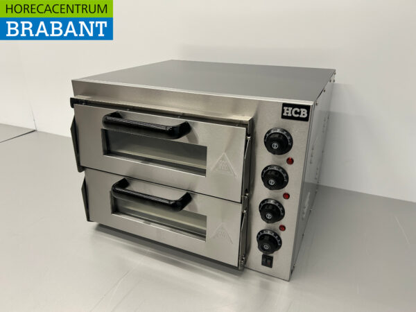 Four à pizza double en acier inoxydable 2 x 40 cm de pierre 230V Restauration – Image 2