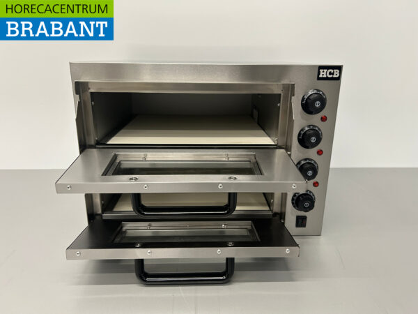 Four à pizza double en acier inoxydable 2 x 40 cm de pierre 230V Restauration – Image 4