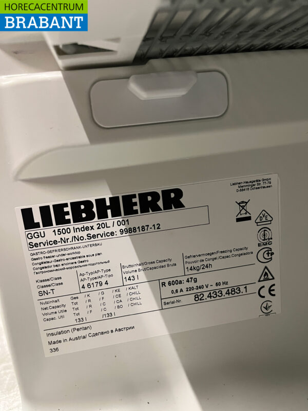 Liebherr Premium Cabinet de congélation Congélateur 143 litres 230V Horeca – Image 8