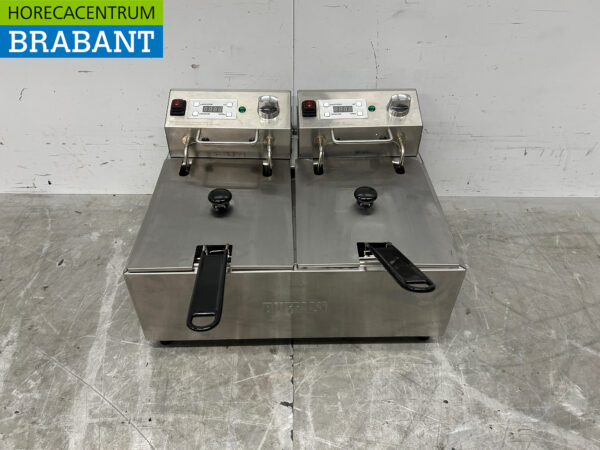 Friteuse double Buffalo en acier inoxydable 2 x 5 litres 230V Horeca