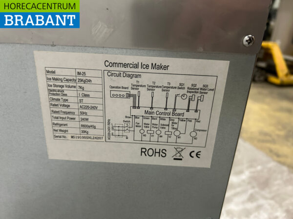 Machine à glaçons en acier inoxydable machine à glaçons 25 kg p/d 230V Horeca – Image 5