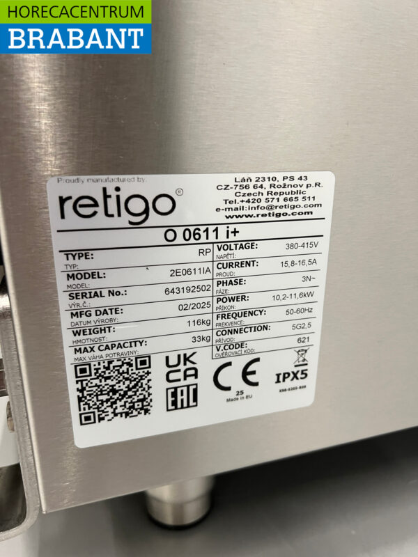 Retigo inox Combisteamer Steamer 7 x 1/1 gastronorm GN 400V Horeca – Image 10